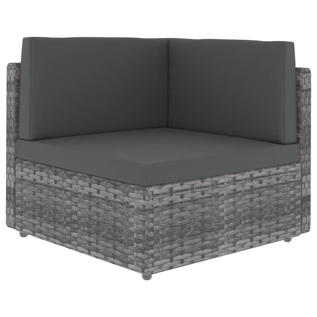 Modulares 2-Sitzer-Sofa Poly Rattan Grau