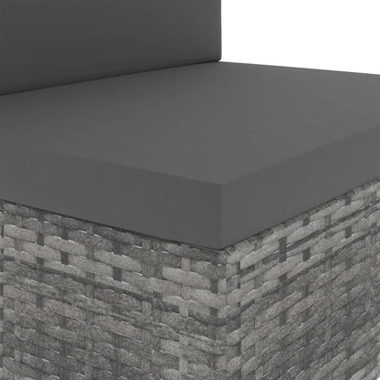 Modulares 3-Sitzer-Sofa Poly Rattan Grau