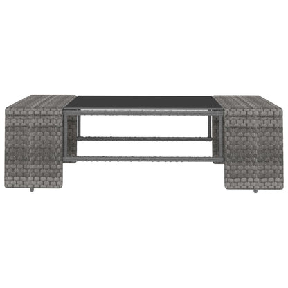 3-tlg. Garten-Lounge-Set Poly Rattan Grau