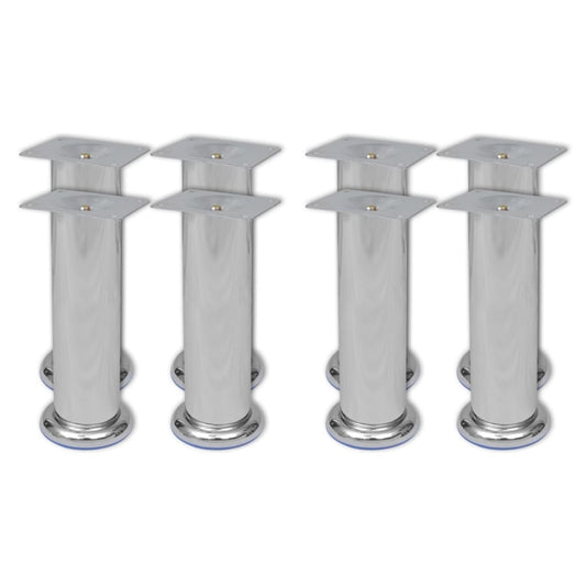 Sofabeine 8 Stk. Rund Chrom 180 mm