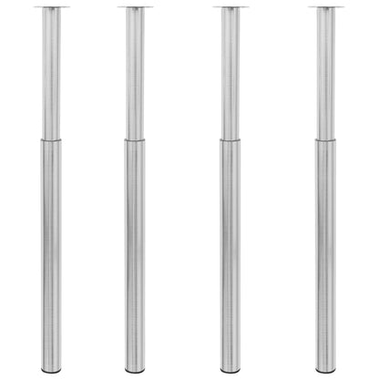 Teleskopische Tischbeine 4 Stk. Gebürstetes Nickel 710-1100 mm