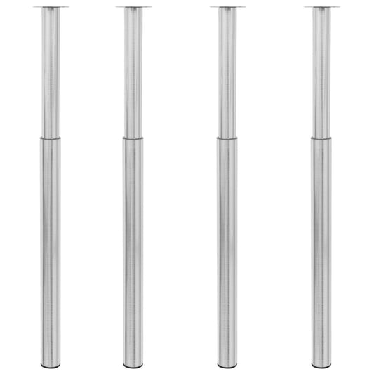 Teleskopische Tischbeine 4 Stk. Gebürstetes Nickel 710-1100 mm