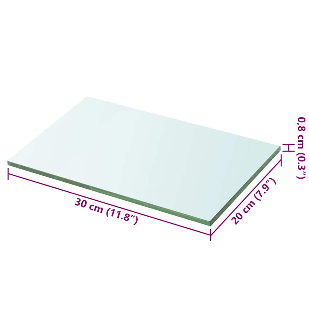 Regalböden 2 Stk. Glas Transparent 30x20 cm