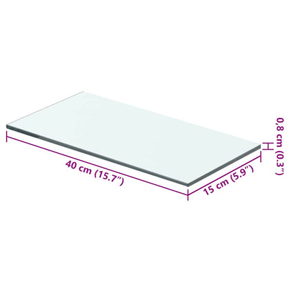 Regalböden 2 Stk. Glas Transparent 40x15 cm
