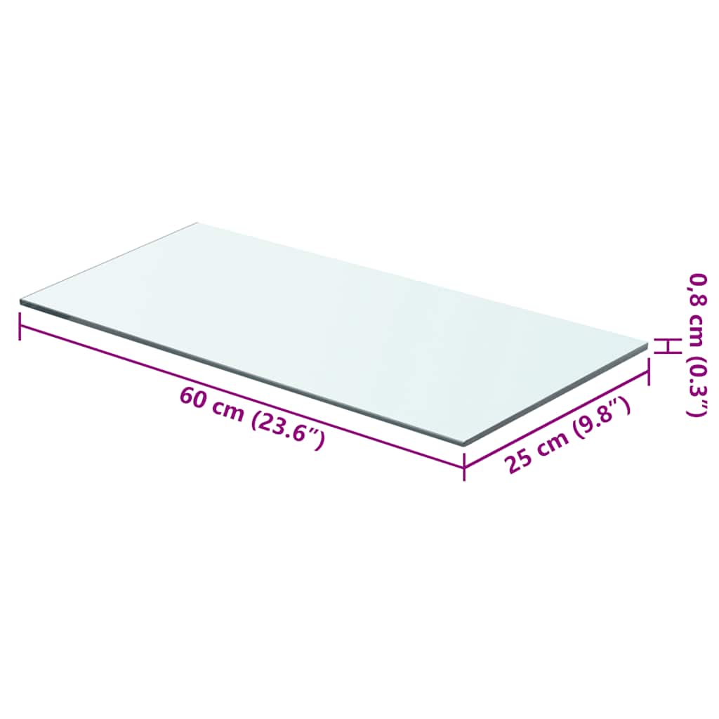 Regalböden 2 Stk. Glas Transparent 60x25 cm