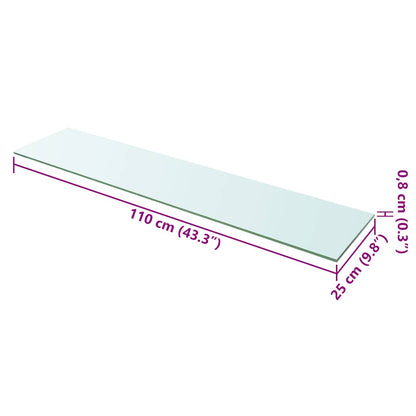 Regalböden 2 Stk. Glas Transparent 110x25 cm
