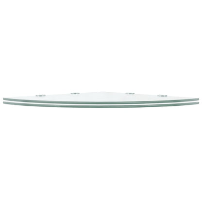 Eckregale 2 Stk. mit Verchromten Halterungen Glas Transparent
