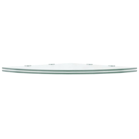 Eckregale 2 Stk. mit Verchromten Halterungen Glas Transparent