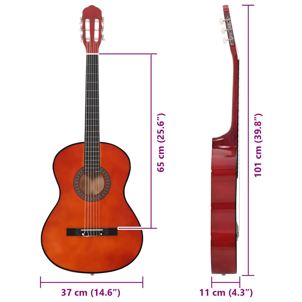 Klassische Gitarre für Anfänger 4/4 39" Lindenholz