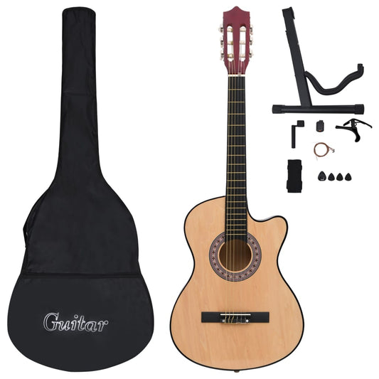12-tlg. Westerngitarre Set Akustisch Cutaway mit 6 Saiten 38"