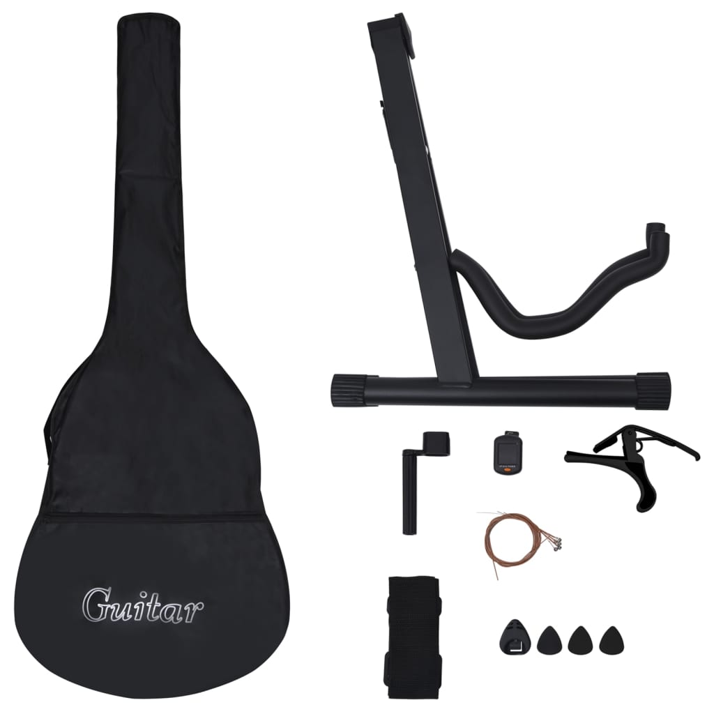 12-tlg. Westerngitarre Set Akustisch Cutaway mit 6 Saiten 38"