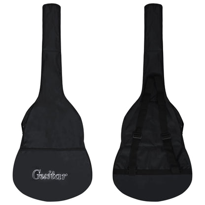 12-tlg Westerngitarre Set mit 6 Saiten Schwarz 38"