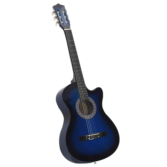 Westerngitarre Cutaway mit 6 Saiten Blau-Schattiert 38"