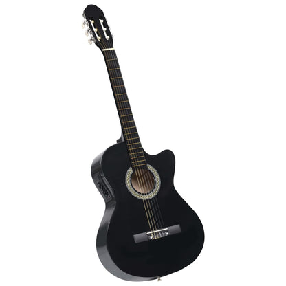 12-delt sæt Western guitarsæt med equalizer og 6 strenge sort