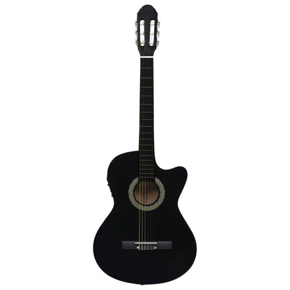 12-delt sæt Western guitarsæt med equalizer og 6 strenge sort