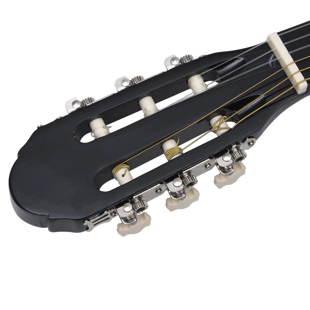 12-delt sæt Western guitarsæt med equalizer og 6 strenge sort