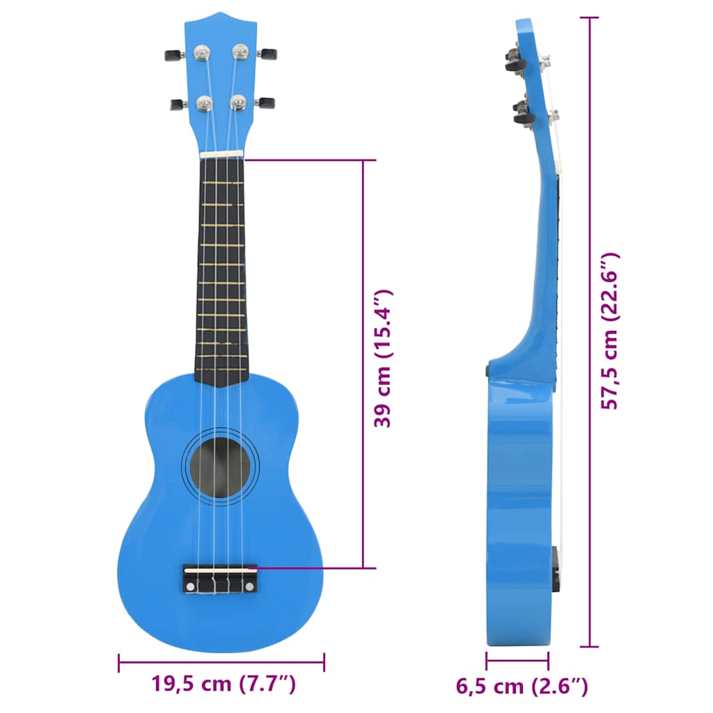 Sopran-Ukulele-Set mit Tasche für Kinder Babyblau 23"
