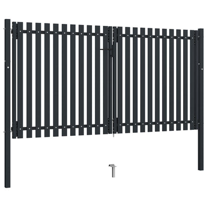 Doppelflügel Zauntor Stahl 306x220 cm Anthrazit