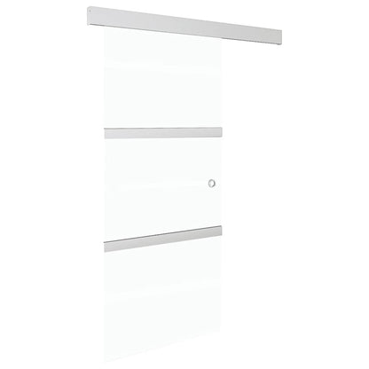Schiebetür ESG-Glas und Aluminium 90x212 cm Silbern