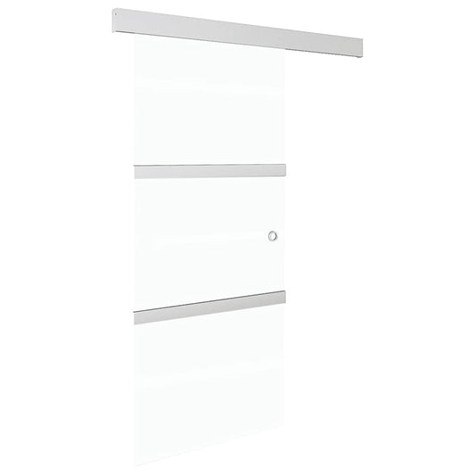 Schiebetür ESG-Glas und Aluminium 90x212 cm Silbern