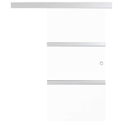 Schiebetür ESG-Glas und Aluminium 90x212 cm Silbern