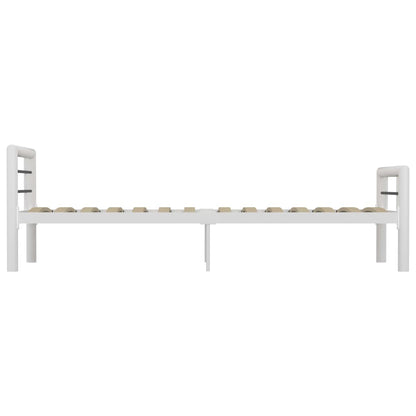 Bettgestell Weiß und Schwarz Metall 90×200 cm