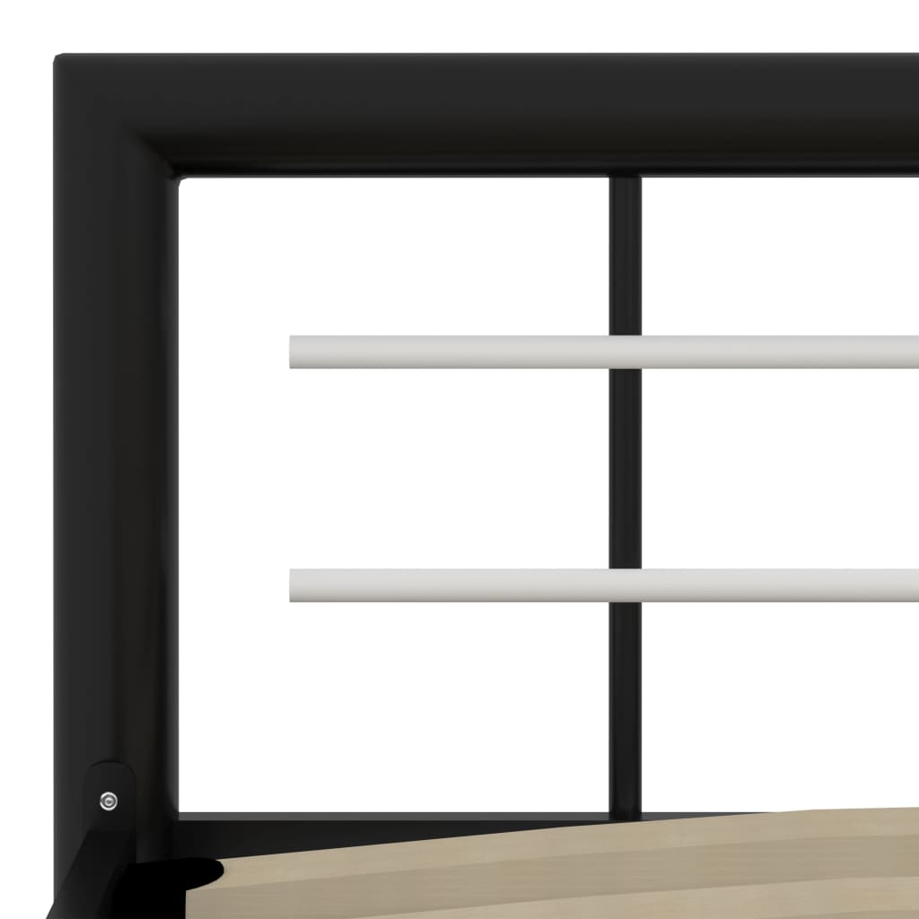 Bettgestell Schwarz und Weiß Metall 140×200 cm