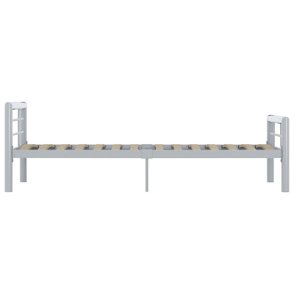 Bettgestell Grau und Weiß Metall 90×200 cm
