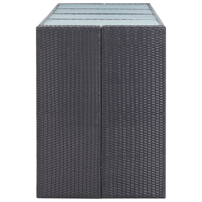 9-tlg. Gartenbar-Set Poly Rattan Schwarz