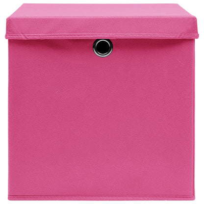 Aufbewahrungsboxen mit Deckeln 10 Stk. Rosa 32x32x32 cm Stoff