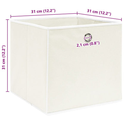 Aufbewahrungsboxen 4 Stk. Weiß 32x32x32 cm Stoff
