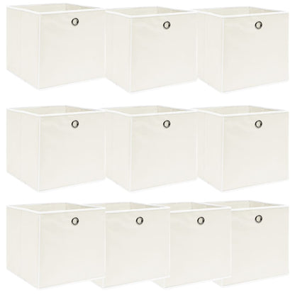 Aufbewahrungsboxen 10 Stk. Weiß 32x32x32 cm Stoff