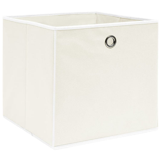 Aufbewahrungsboxen 10 Stk. Weiß 32x32x32 cm Stoff