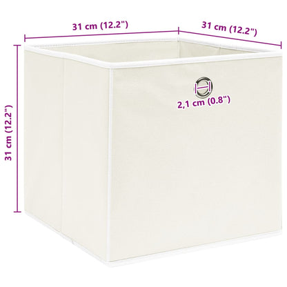Aufbewahrungsboxen 10 Stk. Weiß 32x32x32 cm Stoff