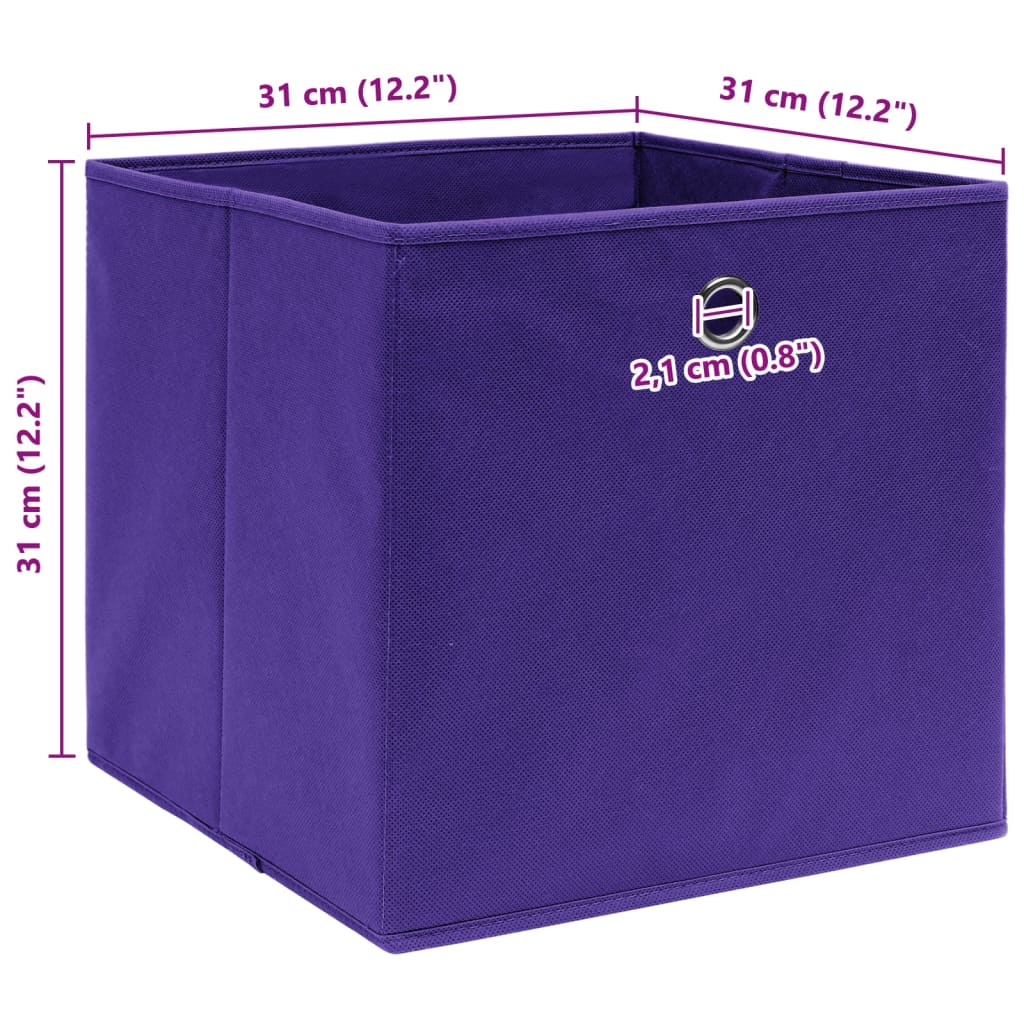 Aufbewahrungsboxen 10 Stk. Lila 32x32x32 cm Stoff