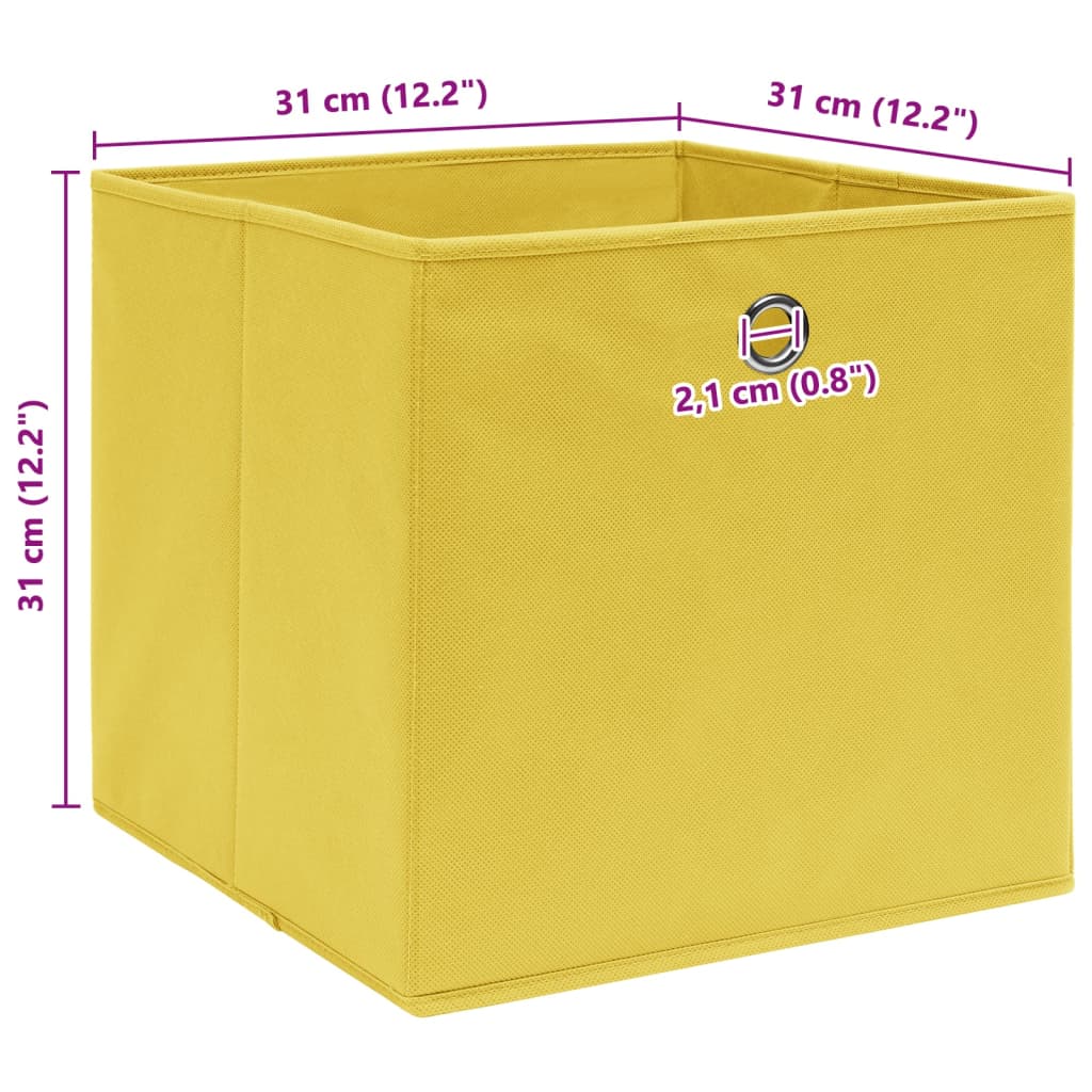 Aufbewahrungsboxen 10 Stk. Gelb 32x32x32 cm Stoff