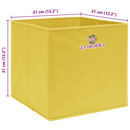 Aufbewahrungsboxen 10 Stk. Gelb 32x32x32 cm Stoff
