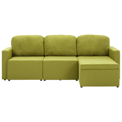 Modulares 3-Sitzer-Schlafsofa Grün Stoff