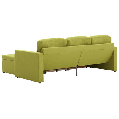 Modulares 3-Sitzer-Schlafsofa Grün Stoff