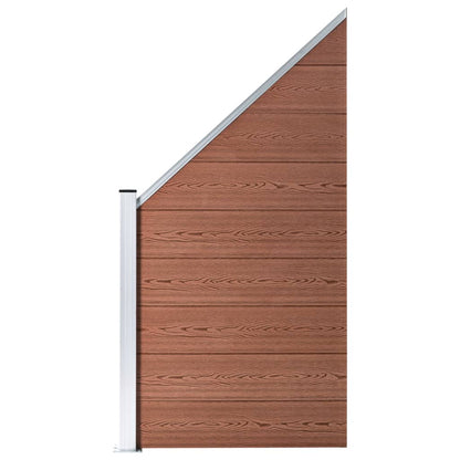 WPC Zaun-Set 2 Quadrate + 1 Schräge 446x186 cm Braun