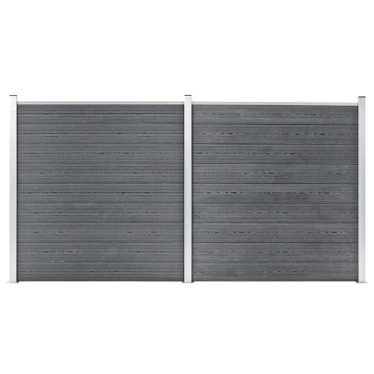 Gartenzaun WPC 353×186 cm Grau