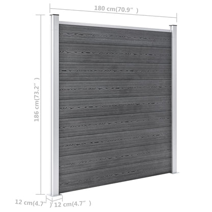 Gartenzaun WPC 353×186 cm Grau