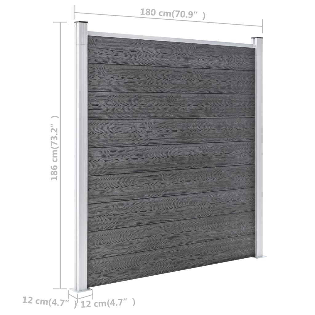 Gartenzaun WPC 1391x186 cm Grau