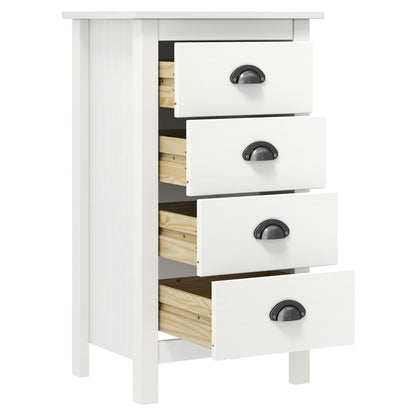 Sideboard Hill Weiß 46x35x80 cm Massivholz Kiefer
