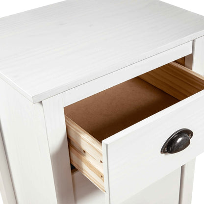 Sideboard Hill Weiß 46x35x80 cm Massivholz Kiefer