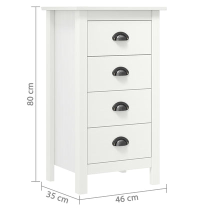 Sideboard Hill Weiß 46x35x80 cm Massivholz Kiefer