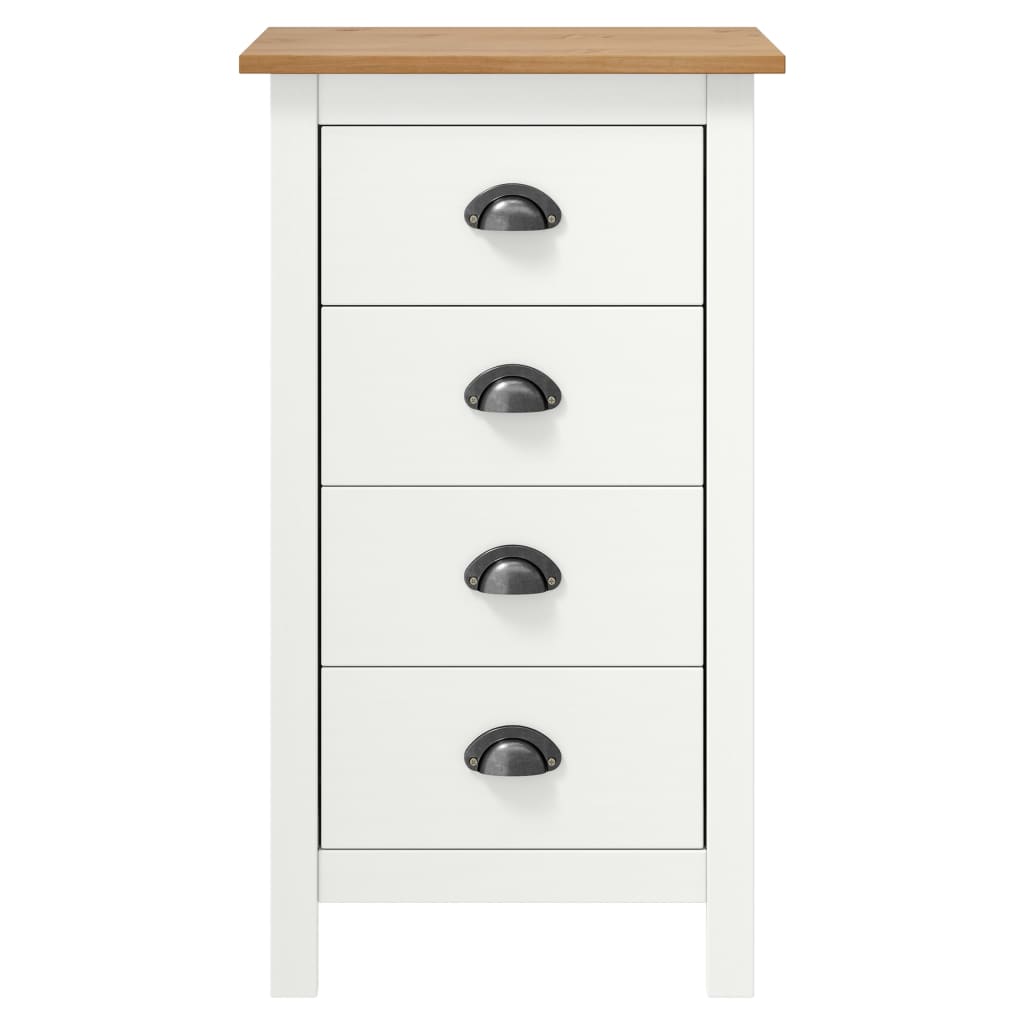 Sideboard Hill Weiß 46x35x80 cm Massivholz Kiefer