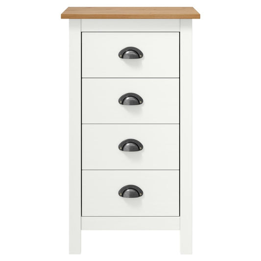 Sideboard Hill Weiß 46x35x80 cm Massivholz Kiefer