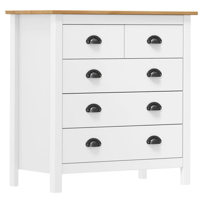 Sideboard Hill Weiß 79x40x80 cm Massivholz Kiefer