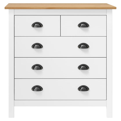 Sideboard Hill Weiß 79x40x80 cm Massivholz Kiefer
